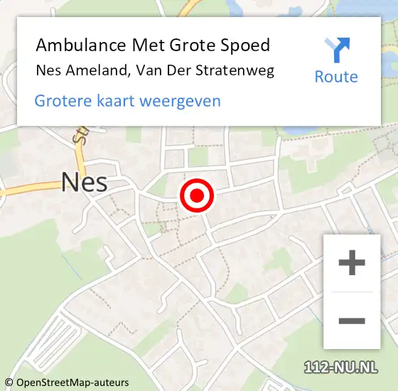 Locatie op kaart van de 112 melding: Ambulance Met Grote Spoed Naar Nes Ameland, Van Der Stratenweg op 23 januari 2015 06:25