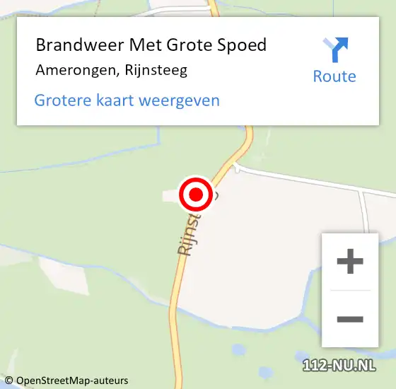 Locatie op kaart van de 112 melding: Brandweer Met Grote Spoed Naar Amerongen, Rijnsteeg op 23 januari 2015 06:36