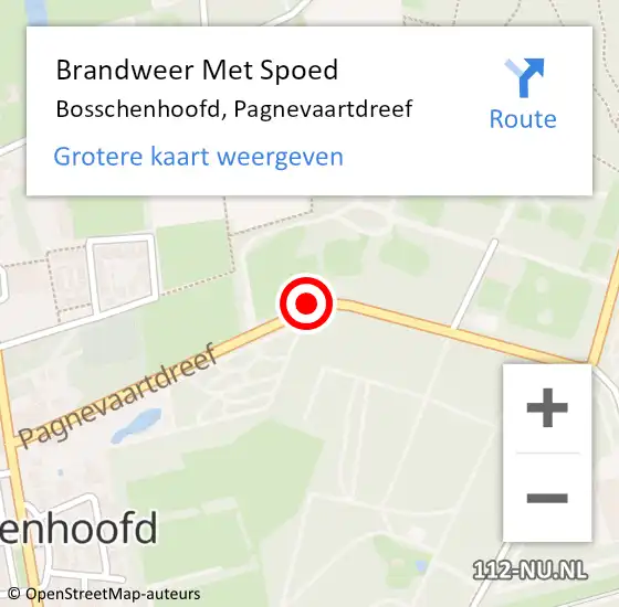 Locatie op kaart van de 112 melding: Brandweer Met Spoed Naar Bosschenhoofd, Pagnevaartdreef op 28 oktober 2013 11:10