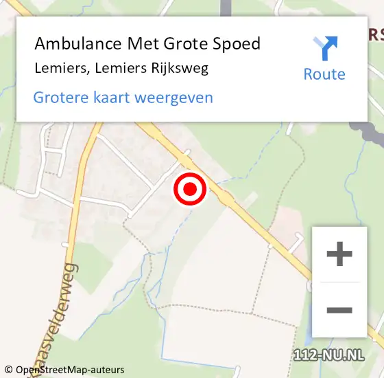 Locatie op kaart van de 112 melding: Ambulance Met Grote Spoed Naar Lemiers, Lemiers Rijksweg op 23 januari 2015 07:01
