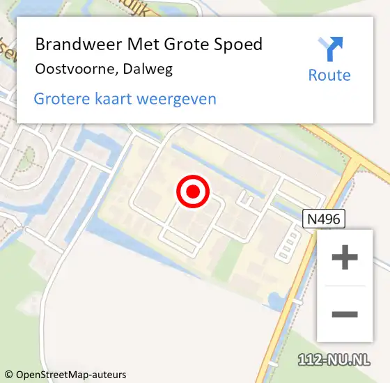 Locatie op kaart van de 112 melding: Brandweer Met Grote Spoed Naar Oostvoorne, Dalweg op 23 januari 2015 07:29