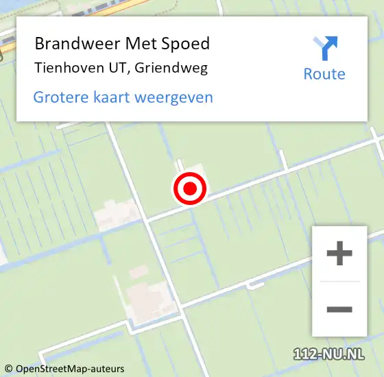 Locatie op kaart van de 112 melding: Brandweer Met Spoed Naar Tienhoven UT, Griendweg op 28 oktober 2013 11:12