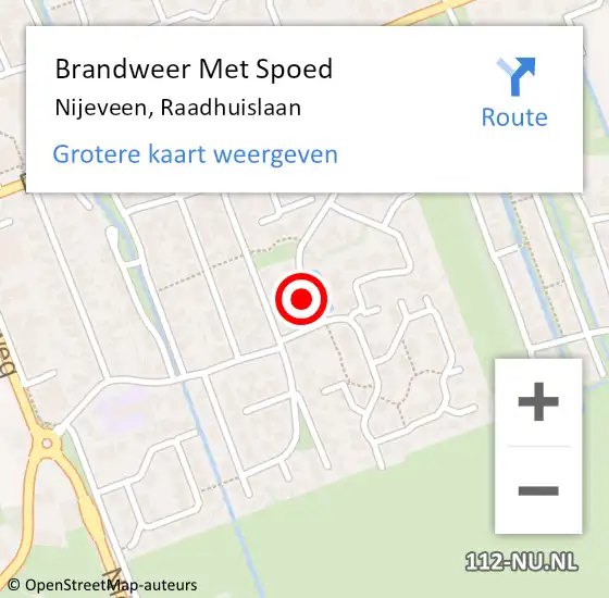 Locatie op kaart van de 112 melding: Brandweer Met Spoed Naar Nijeveen, Raadhuislaan op 28 oktober 2013 11:12