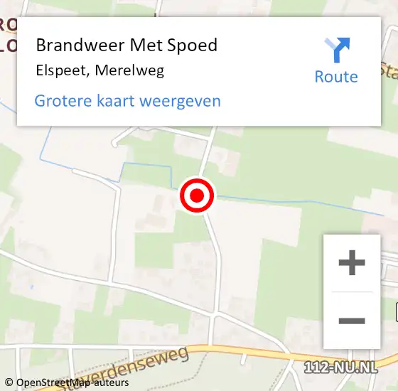 Locatie op kaart van de 112 melding: Brandweer Met Spoed Naar Elspeet, Merelweg op 28 oktober 2013 11:13