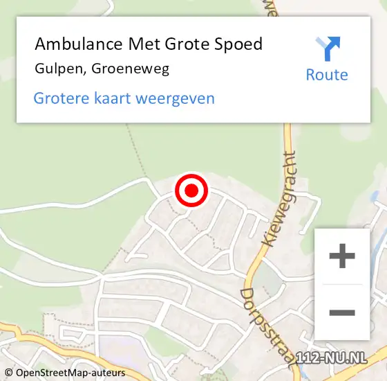 Locatie op kaart van de 112 melding: Ambulance Met Grote Spoed Naar Gulpen, Groeneweg op 23 januari 2015 09:19