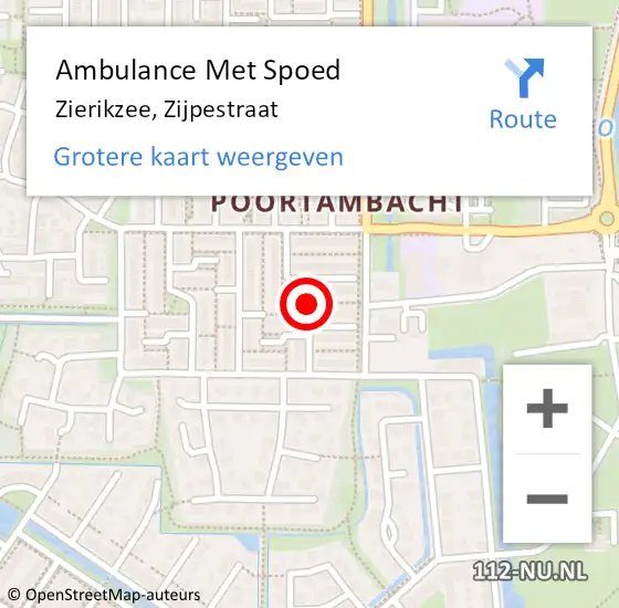 Locatie op kaart van de 112 melding: Ambulance Met Spoed Naar Zierikzee, Zijpestraat op 23 januari 2015 09:21