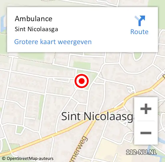 Locatie op kaart van de 112 melding: Ambulance St Nicolaasga op 23 januari 2015 09:26