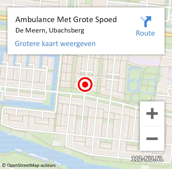 Locatie op kaart van de 112 melding: Ambulance Met Grote Spoed Naar De Meern, Ubachsberg op 23 januari 2015 10:31