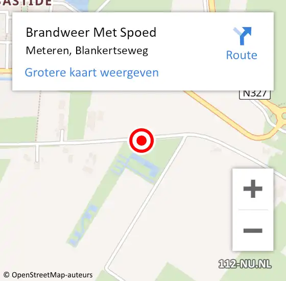 Locatie op kaart van de 112 melding: Brandweer Met Spoed Naar Meteren, Blankertseweg op 23 januari 2015 10:48