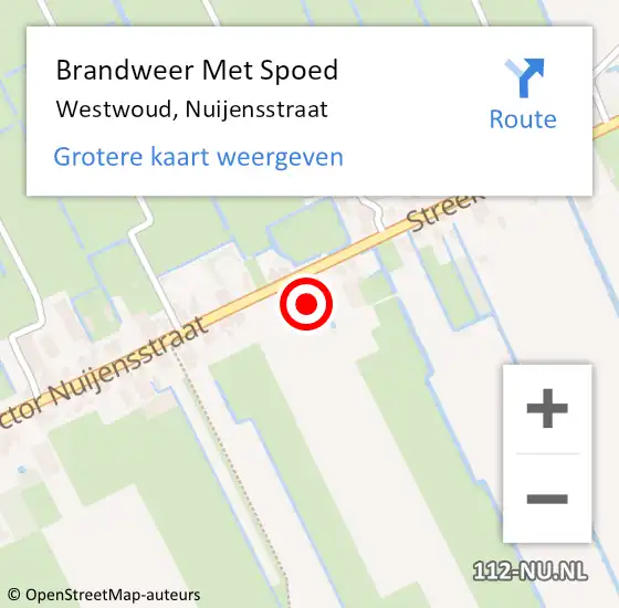 Locatie op kaart van de 112 melding: Brandweer Met Spoed Naar Westwoud, Nuijensstraat op 28 oktober 2013 11:18