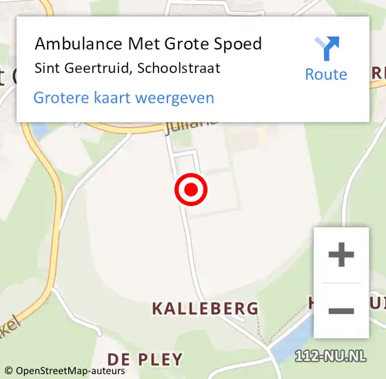 Locatie op kaart van de 112 melding: Ambulance Met Grote Spoed Naar Sint Geertruid, Schoolstraat op 23 januari 2015 11:48
