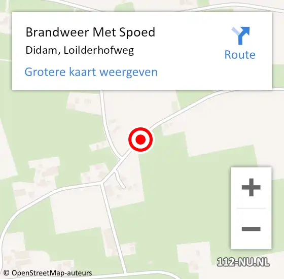 Locatie op kaart van de 112 melding: Brandweer Met Spoed Naar Didam, Loilderhofweg op 23 januari 2015 12:10