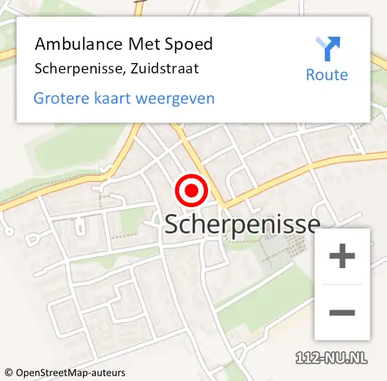 Locatie op kaart van de 112 melding: Ambulance Met Spoed Naar Scherpenisse, Zuidstraat op 23 januari 2015 13:18