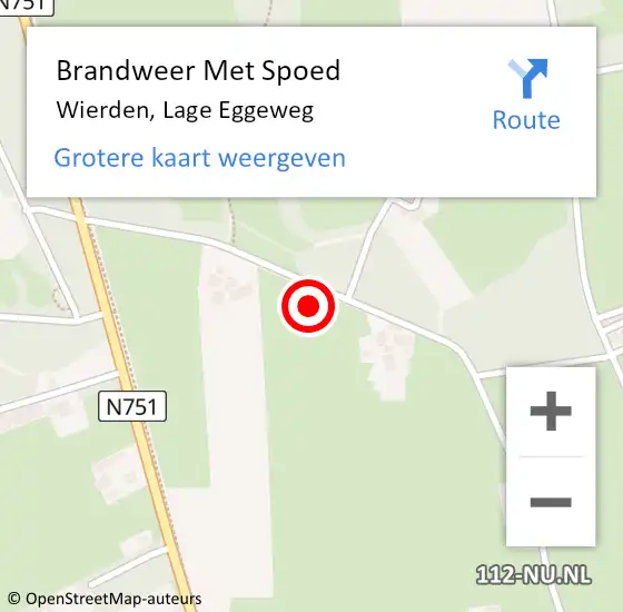 Locatie op kaart van de 112 melding: Brandweer Met Spoed Naar Wierden, Lage Eggeweg op 28 oktober 2013 11:21