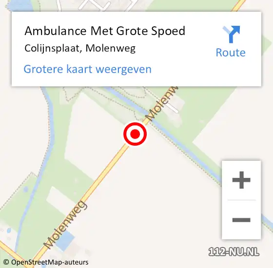 Locatie op kaart van de 112 melding: Ambulance Met Grote Spoed Naar Colijnsplaat, Molenweg op 23 januari 2015 13:50