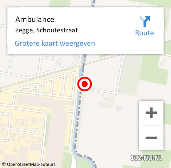 Locatie op kaart van de 112 melding: Ambulance Zegge, Schoutestraat op 23 januari 2015 14:43