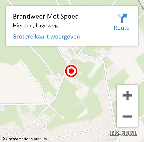 Locatie op kaart van de 112 melding: Brandweer Met Spoed Naar Hierden, Lageweg op 28 oktober 2013 11:25