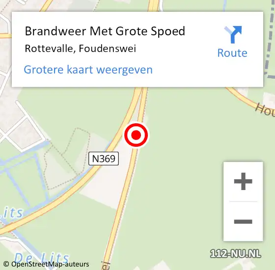 Locatie op kaart van de 112 melding: Brandweer Met Grote Spoed Naar Rottevalle, Foudenswei op 23 januari 2015 15:43