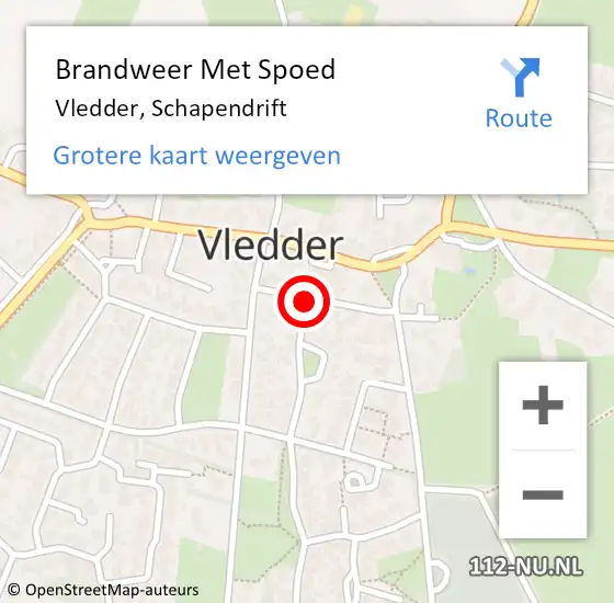 Locatie op kaart van de 112 melding: Brandweer Met Spoed Naar Vledder, Schapendrift op 28 oktober 2013 11:27