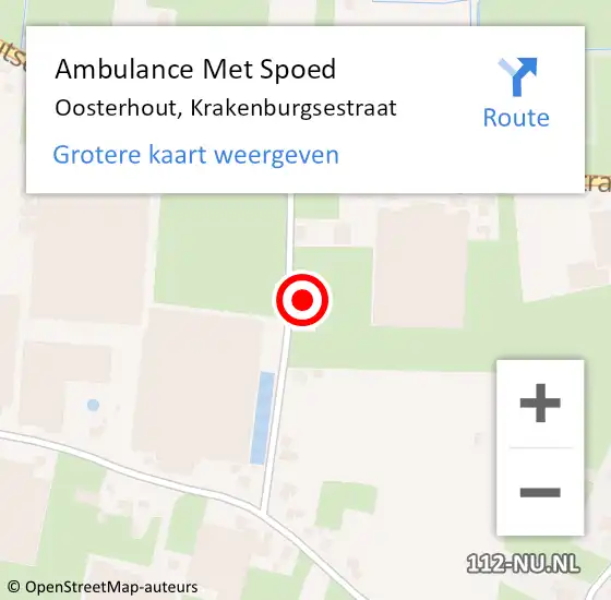 Locatie op kaart van de 112 melding: Ambulance Met Spoed Naar Oosterhout, Krakenburgsestraat op 23 januari 2015 16:36