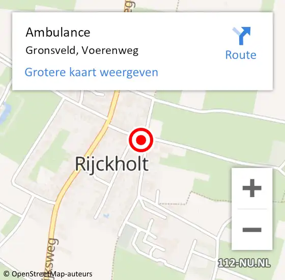 Locatie op kaart van de 112 melding: Ambulance Gronsveld, Voerenweg op 23 januari 2015 16:41