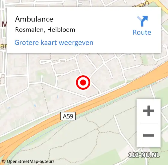 Locatie op kaart van de 112 melding: Ambulance Rosmalen, Heibloem op 23 januari 2015 17:45