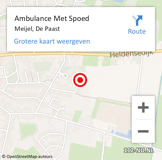 Locatie op kaart van de 112 melding: Ambulance Met Spoed Naar Meijel, De Paast op 23 januari 2015 18:00