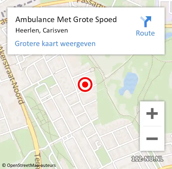 Locatie op kaart van de 112 melding: Ambulance Met Grote Spoed Naar Heerlen, Carisven op 23 januari 2015 18:13