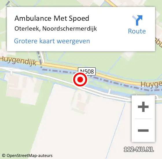 Locatie op kaart van de 112 melding: Ambulance Met Spoed Naar Oterleek, Noordschermerdijk op 23 januari 2015 18:15