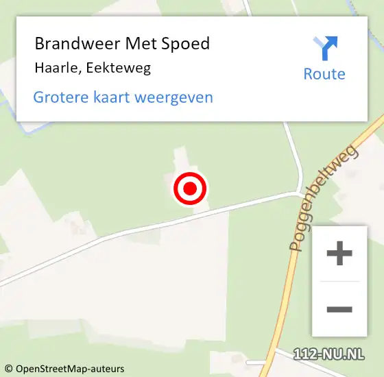 Locatie op kaart van de 112 melding: Brandweer Met Spoed Naar Haarle, Eekteweg op 23 januari 2015 18:18