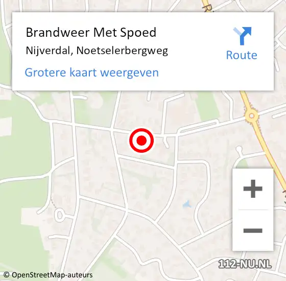 Locatie op kaart van de 112 melding: Brandweer Met Spoed Naar Nijverdal, Noetselerbergweg op 28 oktober 2013 11:30