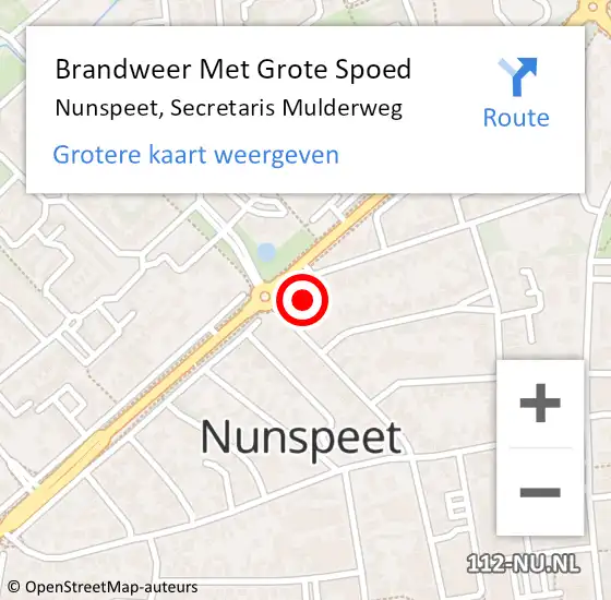 Locatie op kaart van de 112 melding: Brandweer Met Grote Spoed Naar Nunspeet, Secretaris Mulderweg op 23 januari 2015 19:00