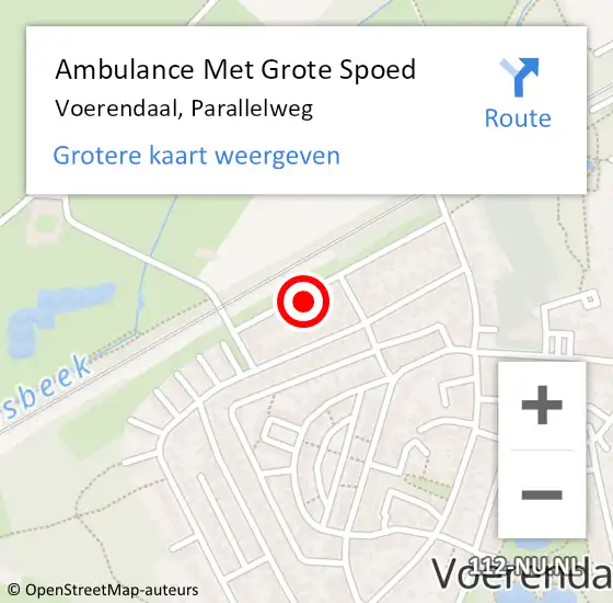 Locatie op kaart van de 112 melding: Ambulance Met Grote Spoed Naar Voerendaal, Parallelweg op 23 januari 2015 19:27