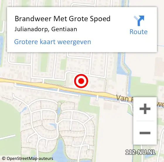 Locatie op kaart van de 112 melding: Brandweer Met Grote Spoed Naar Julianadorp, Gentiaan op 28 oktober 2013 11:31