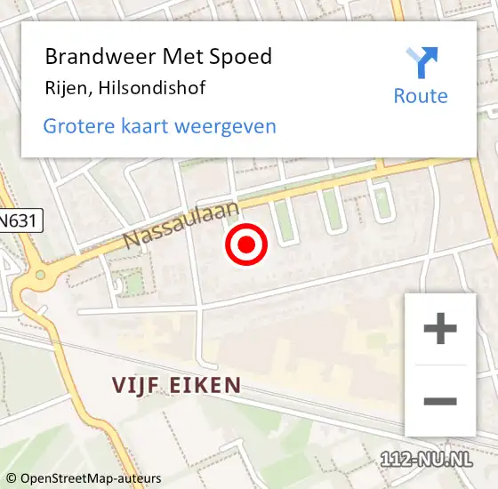 Locatie op kaart van de 112 melding: Brandweer Met Spoed Naar Rijen, Hilsondishof op 23 januari 2015 21:05