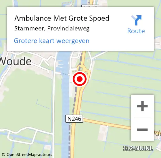 Locatie op kaart van de 112 melding: Ambulance Met Grote Spoed Naar Starnmeer, Provincialeweg op 28 oktober 2013 11:33