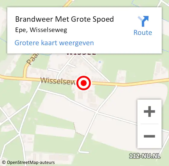 Locatie op kaart van de 112 melding: Brandweer Met Grote Spoed Naar Epe, Wisselseweg op 23 januari 2015 22:24
