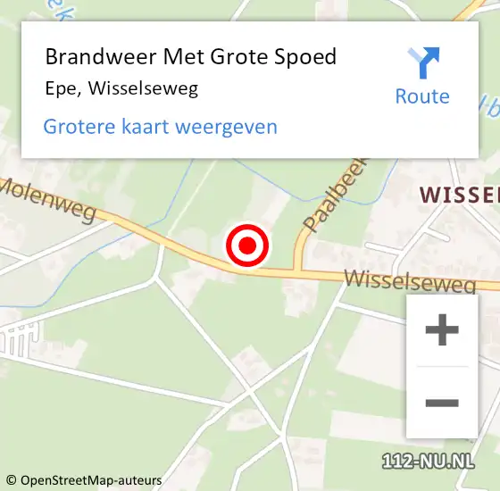 Locatie op kaart van de 112 melding: Brandweer Met Grote Spoed Naar Epe, Wisselseweg op 23 januari 2015 22:29