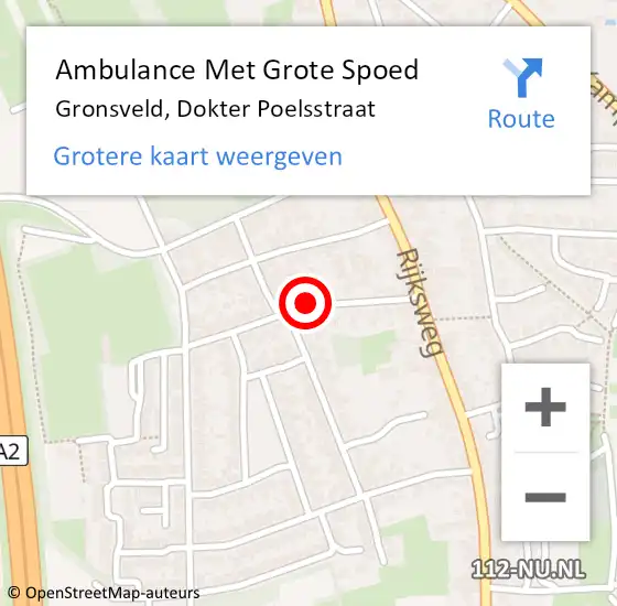 Locatie op kaart van de 112 melding: Ambulance Met Grote Spoed Naar Gronsveld, Dokter Poelsstraat op 23 januari 2015 22:42