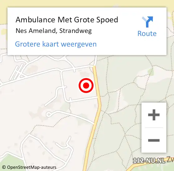 Locatie op kaart van de 112 melding: Ambulance Met Grote Spoed Naar Nes Ameland, Strandweg op 23 januari 2015 23:58