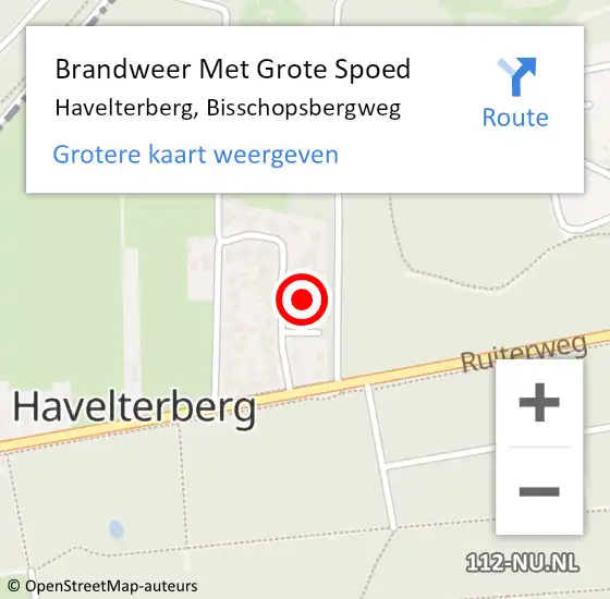 Locatie op kaart van de 112 melding: Brandweer Met Grote Spoed Naar Havelterberg, Bisschopsbergweg op 24 januari 2015 00:42