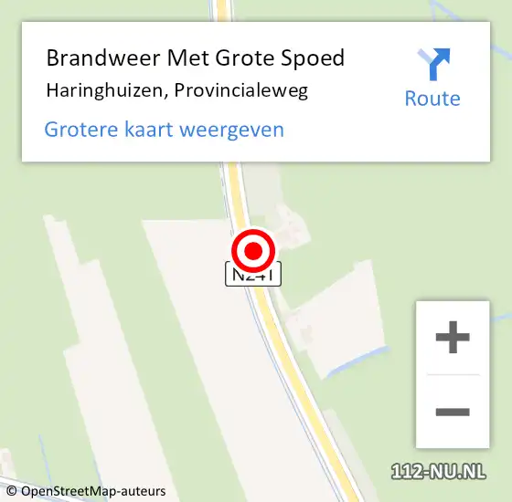 Locatie op kaart van de 112 melding: Brandweer Met Grote Spoed Naar Haringhuizen, Provincialeweg op 28 oktober 2013 11:36