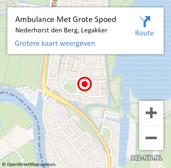 Locatie op kaart van de 112 melding: Ambulance Met Grote Spoed Naar Nederhorst den Berg, Legakker op 24 januari 2015 01:45