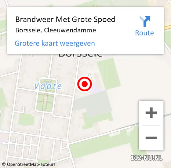 Locatie op kaart van de 112 melding: Brandweer Met Grote Spoed Naar Borssele, Cleeuwendamme op 24 januari 2015 02:36