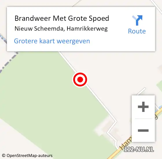 Locatie op kaart van de 112 melding: Brandweer Met Grote Spoed Naar Nieuw Scheemda, Hamrikkerweg op 24 januari 2015 03:35