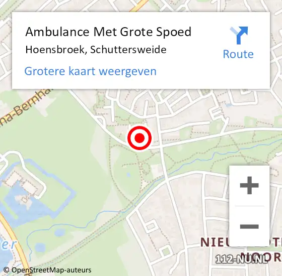 Locatie op kaart van de 112 melding: Ambulance Met Grote Spoed Naar Hoensbroek, Schuttersweide op 24 januari 2015 03:36