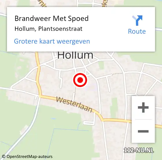 Locatie op kaart van de 112 melding: Brandweer Met Spoed Naar Hollum, Plantsoenstraat op 28 oktober 2013 11:38