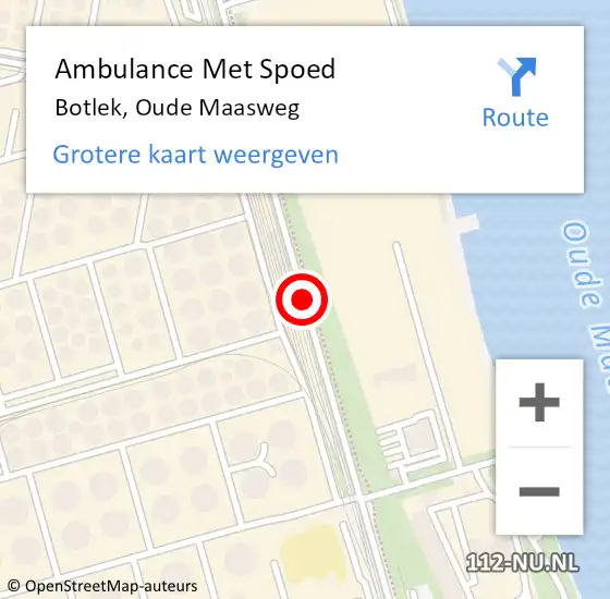 Locatie op kaart van de 112 melding: Ambulance Met Spoed Naar Botlek, Oude Maasweg op 24 januari 2015 06:39