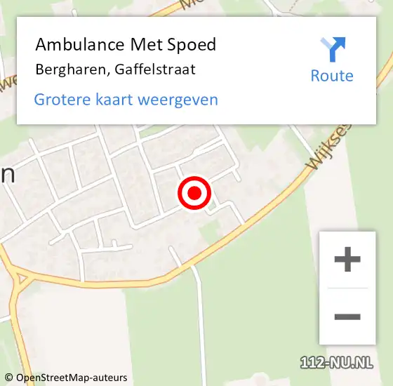 Locatie op kaart van de 112 melding: Ambulance Met Spoed Naar Bergharen, Gaffelstraat op 24 januari 2015 08:43