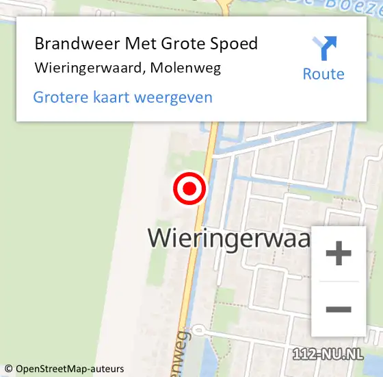 Locatie op kaart van de 112 melding: Brandweer Met Grote Spoed Naar Wieringerwaard, Molenweg op 28 oktober 2013 11:43